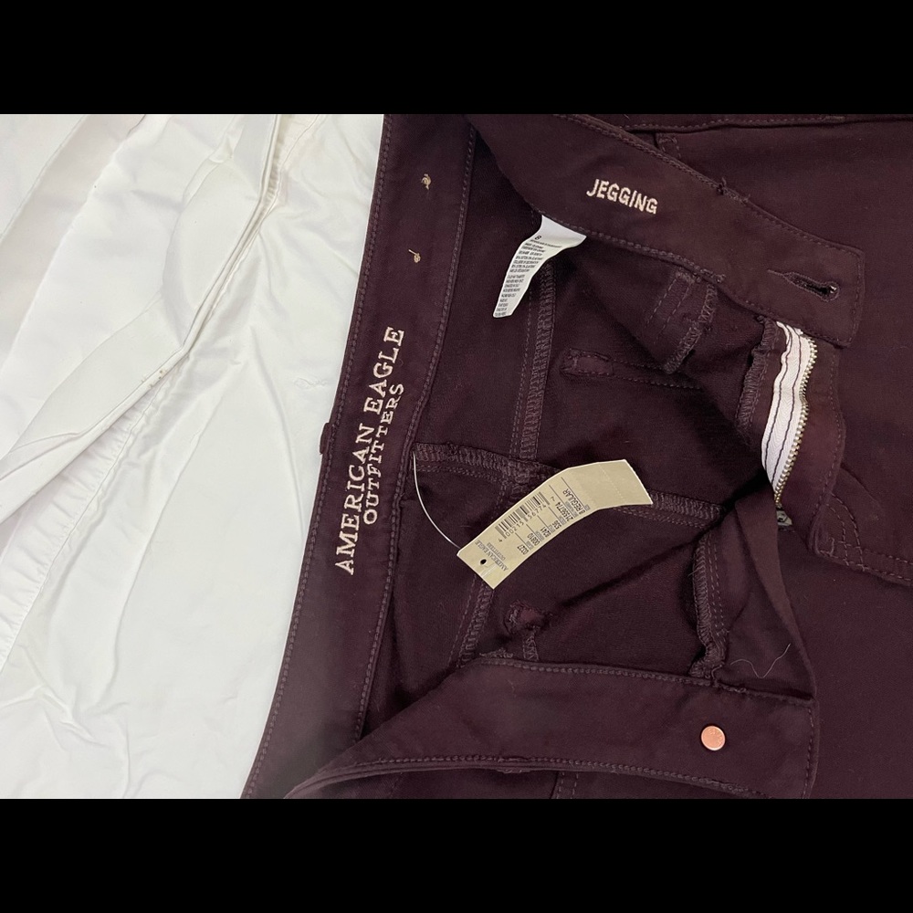 American Eagle Maroon Jeggings - 8R